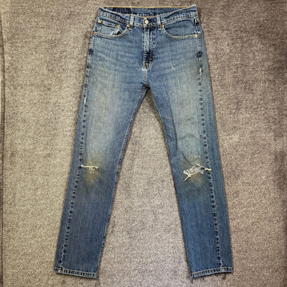 Levi's 505 Jeans Mens 32x34 Regular Fit Straight Leg‎ Medium Wash Denim